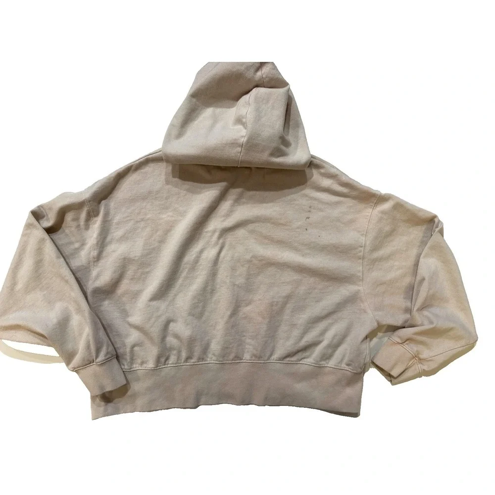 Nike Y2K Hoodie Womens XS Light Beige Pink Oversized Cropped‎ Sweatshirt Swoosh